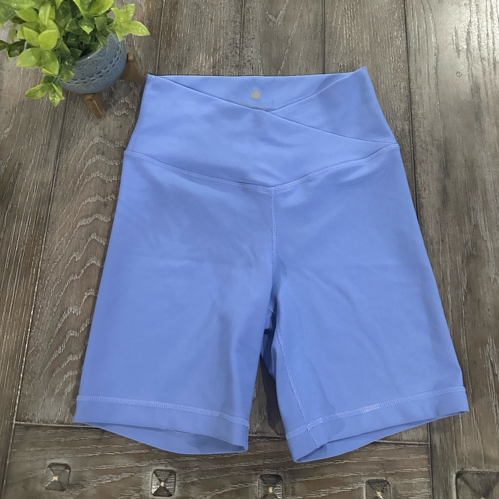 Women's Blue High-Waisted Shorts